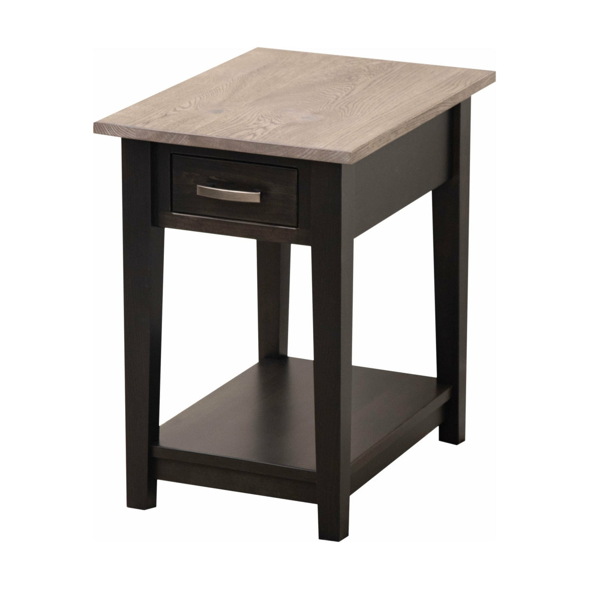 Riverton Black & Wood Small Rectangle Open End Table | M-DK&RWO-GRB