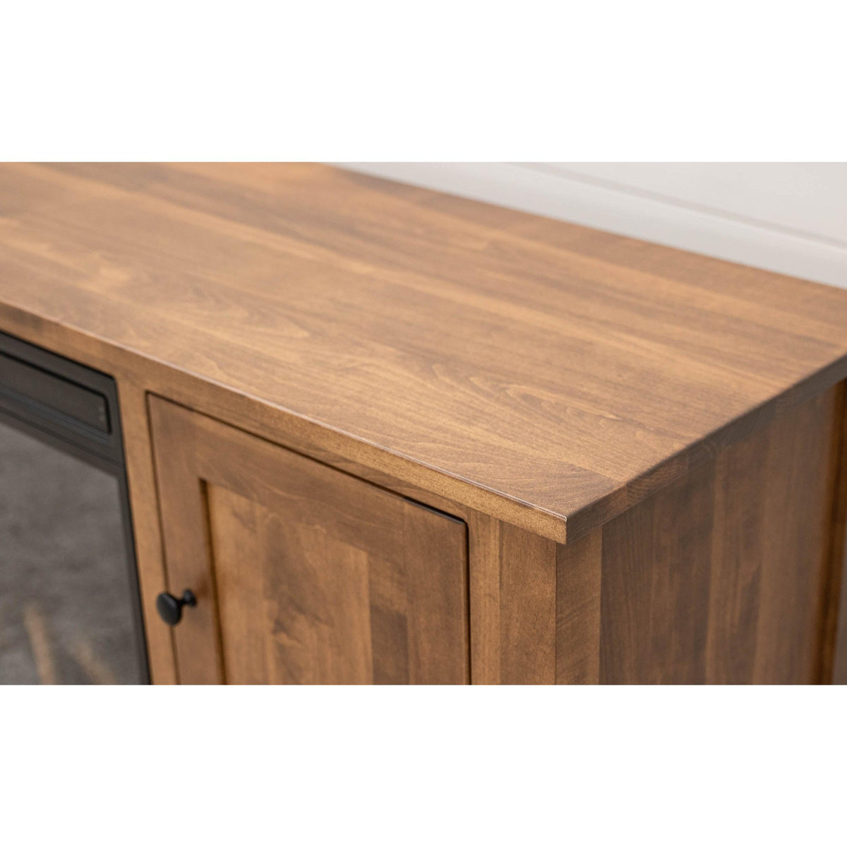 Riverton 72" Maple Wood TV Console with Electric Fireplace Insert | HC