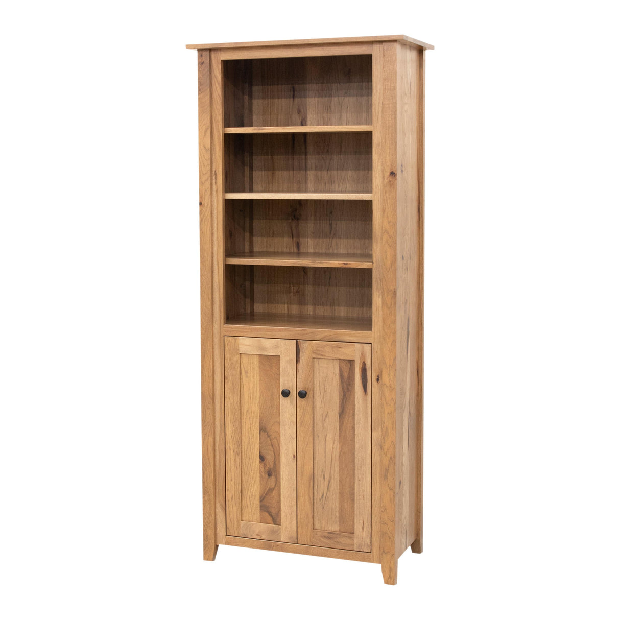 Riverton Solid Hickory Wood Bookcase with Doors | WB