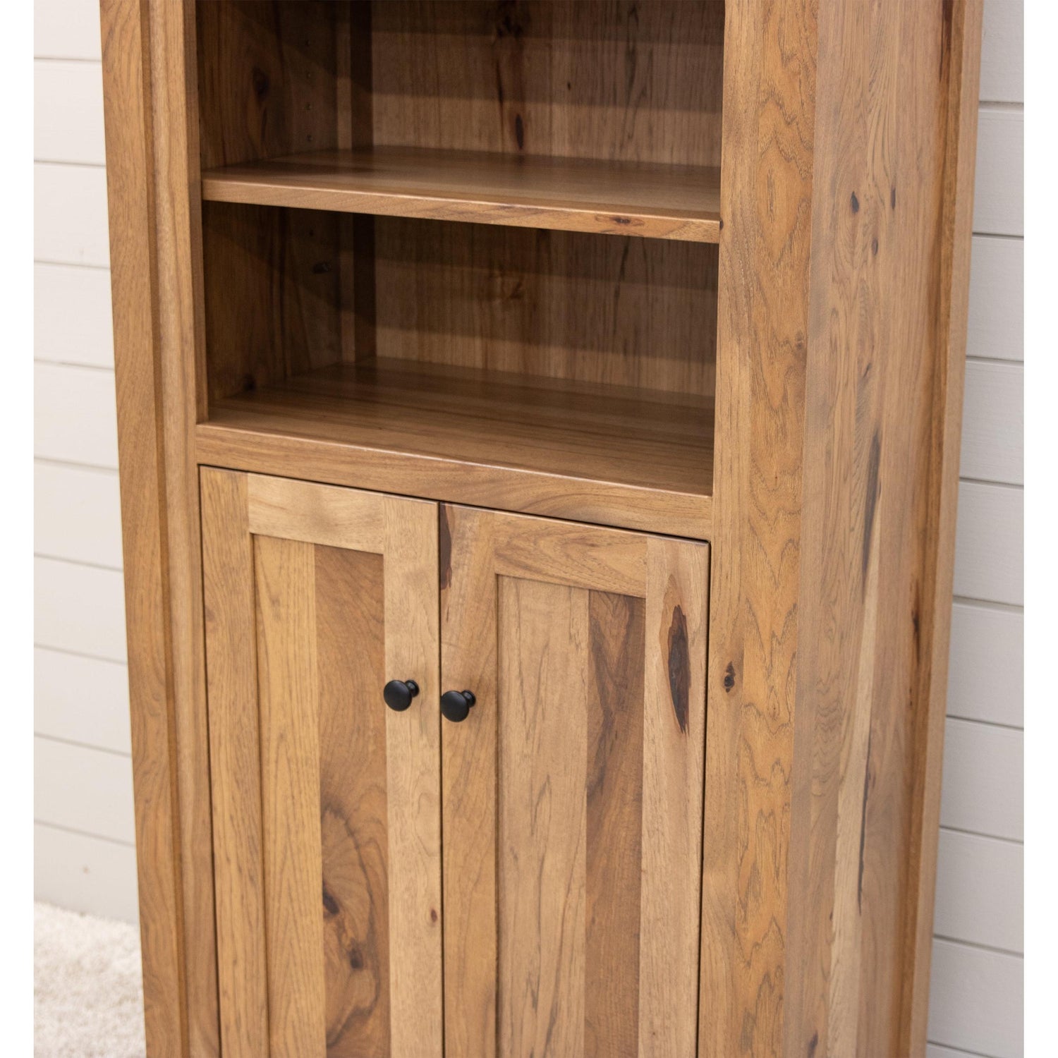 Riverton Solid Hickory Wood Bookcase with Doors | WB