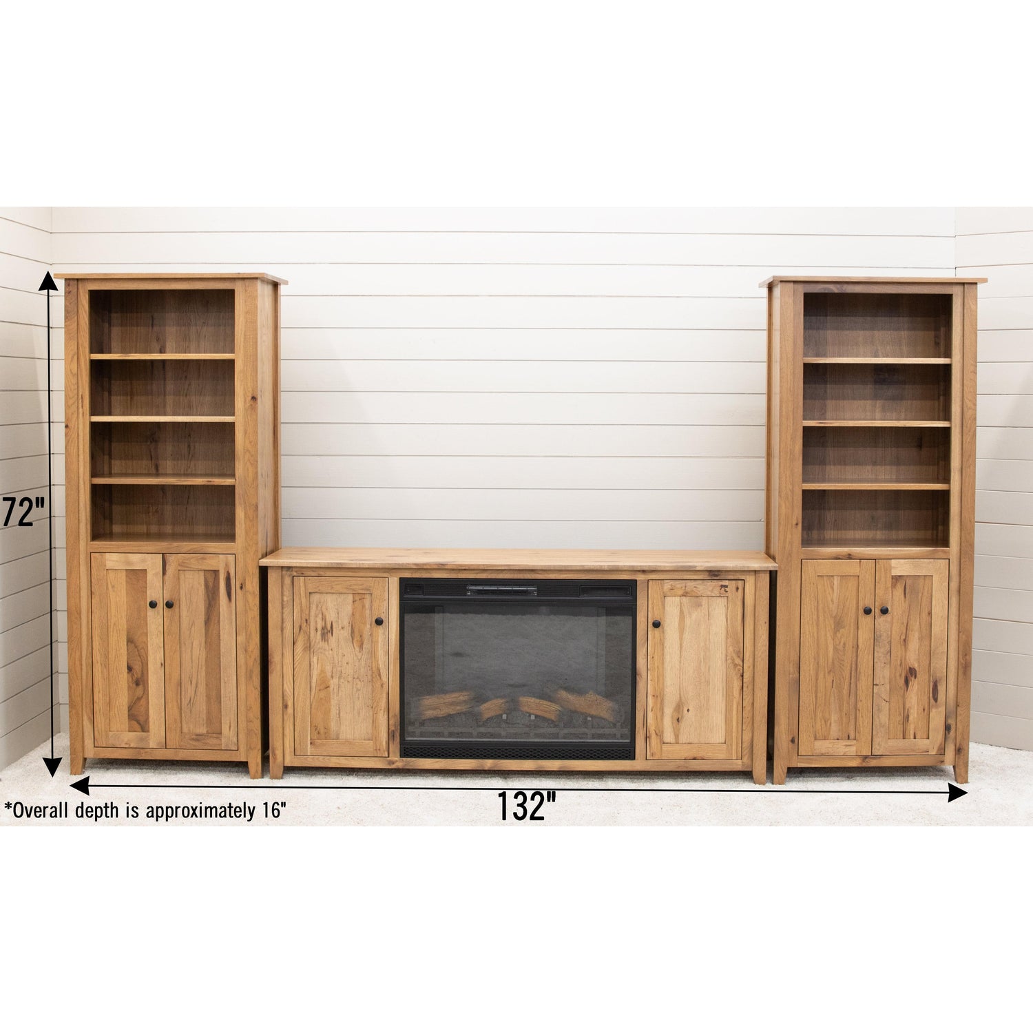 Riverton Solid Hickory Wood Bookcase with Doors | WB