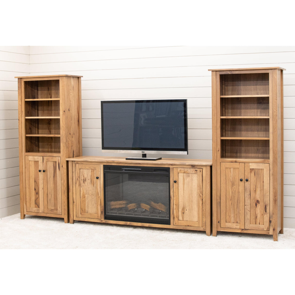 Riverton Solid Hickory Wood Bookcase with Doors | WB