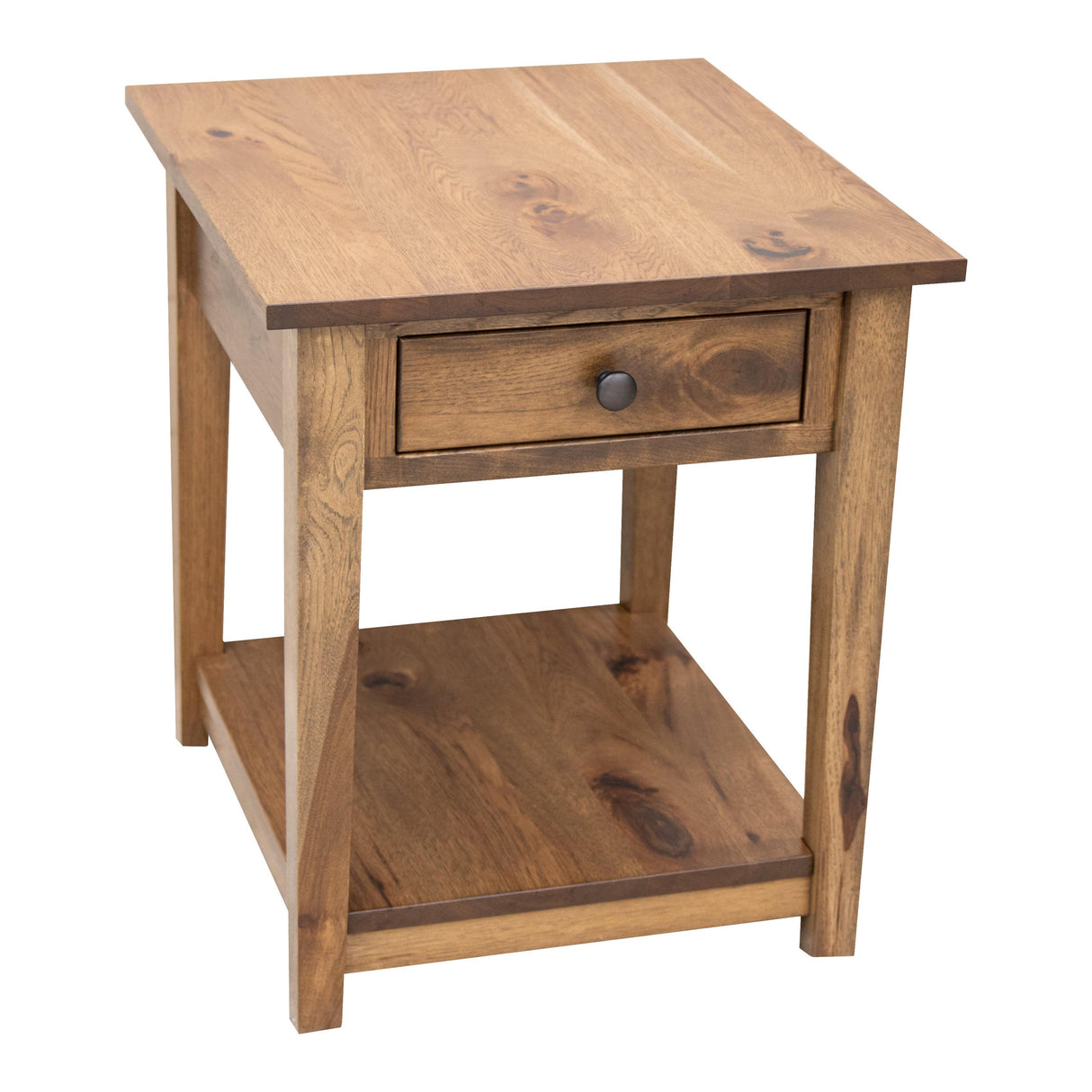 Riverton Hickory Wood Large Square Open End Table | CO