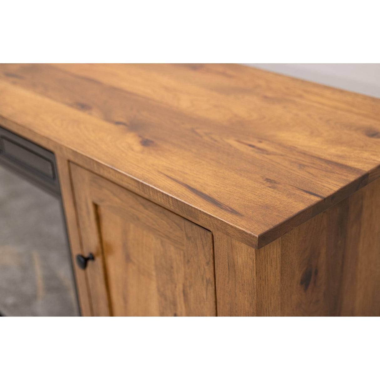 Riverton 72" Hickory Wood TV Console with Electric Fireplace Insert | HC