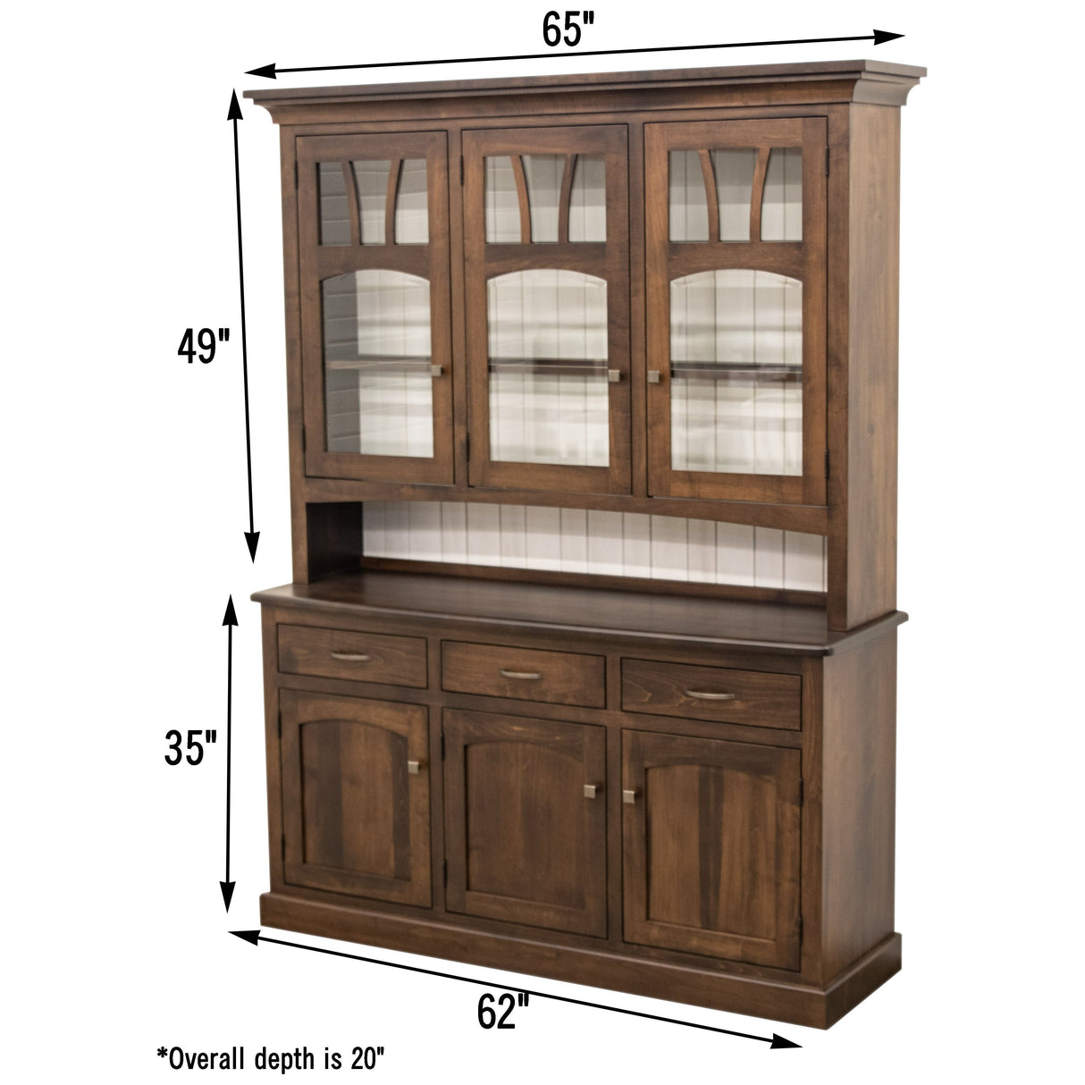 Ellington Maple Wood Hutch - 3-Door | GW&CO