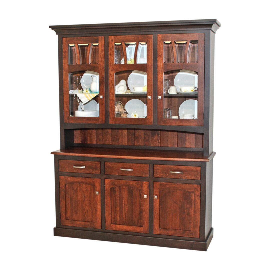 Ellington Black & Wood Hutch - 3-Door | M-EB&C-GB