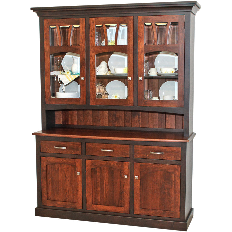 Ellington Black & Wood Hutch - 3-Door | M-EB&C-GB