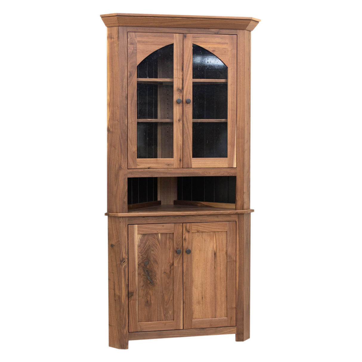 Rockford Walnut Wood Corner Hutch | NAT
