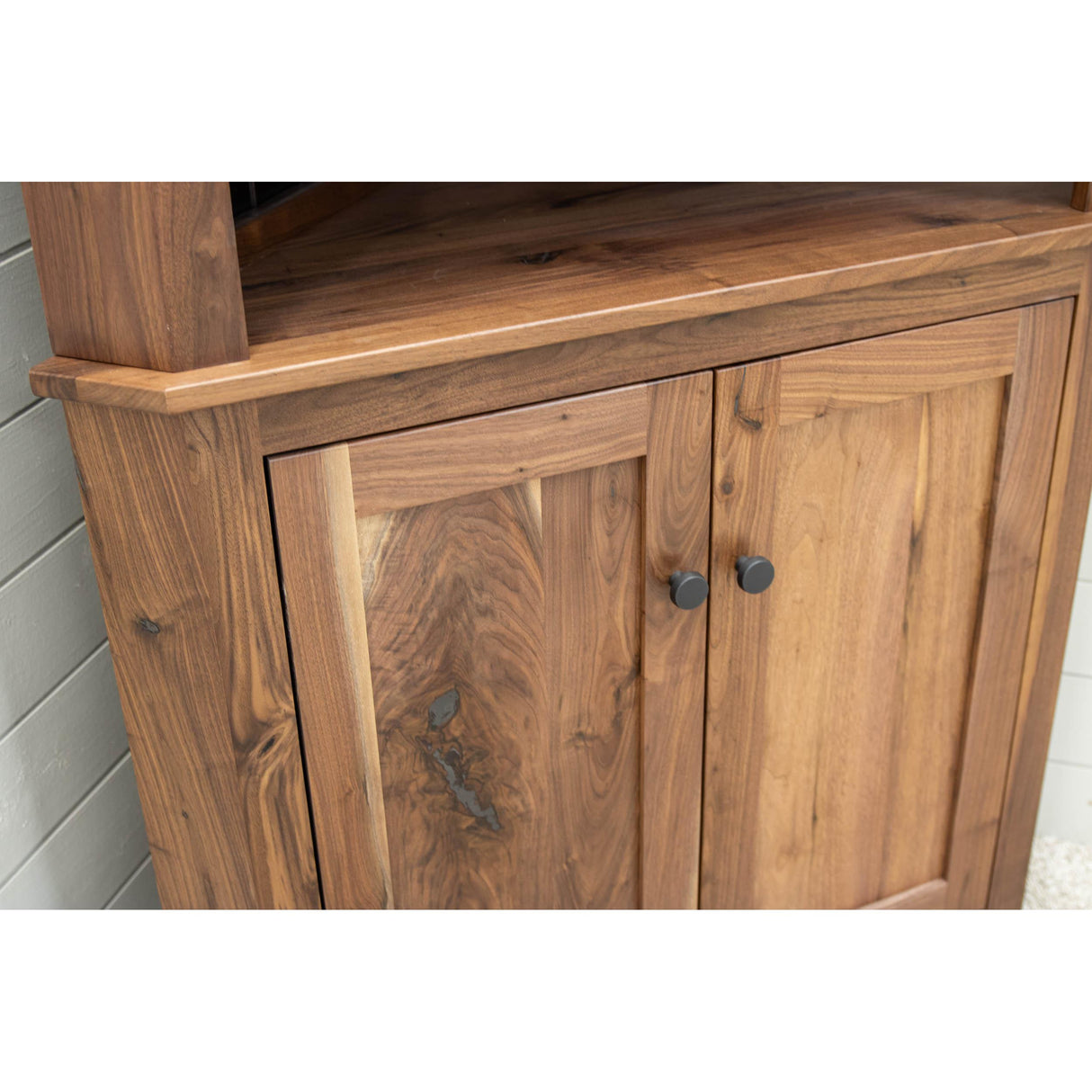 Rockford Walnut Wood Corner Hutch | NAT