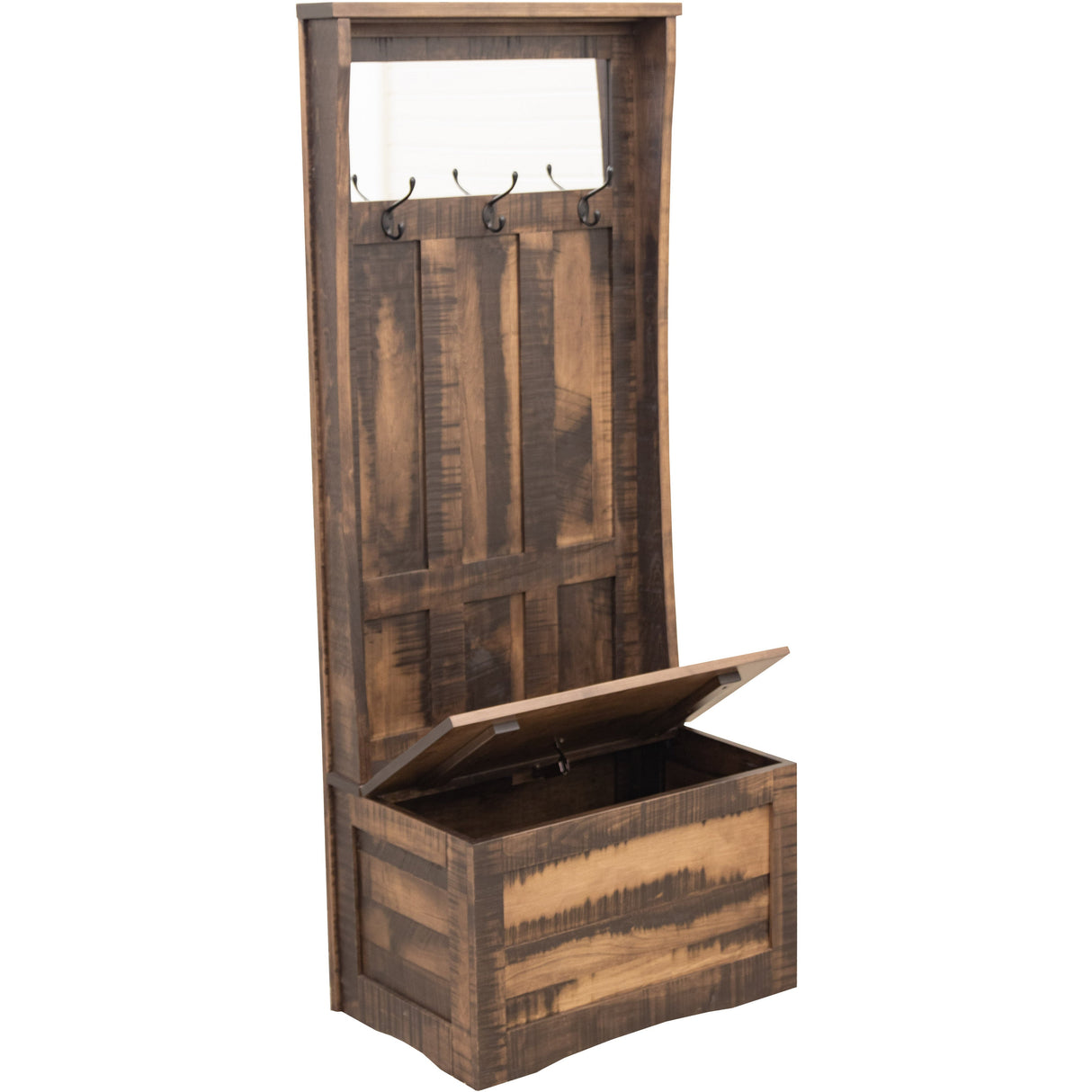 Shaker Roughsawn Maple Wood Hall Tree Bench | CO