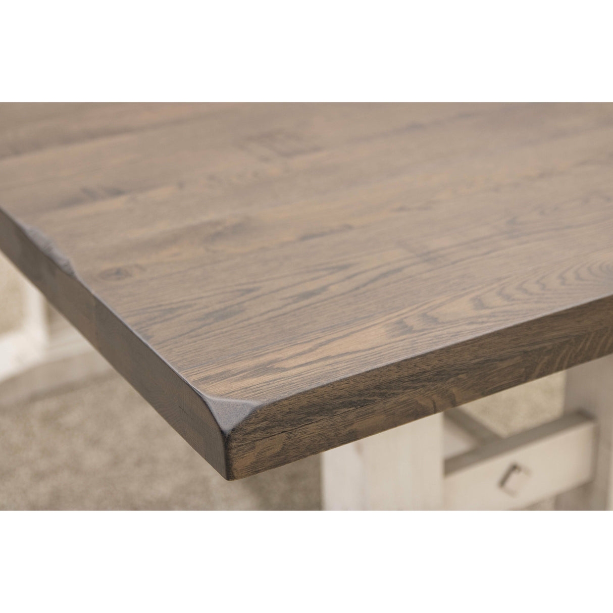 Rowan White & Wood Extending Dining Table with Built-Down Top | M-GW&RWO-SB
