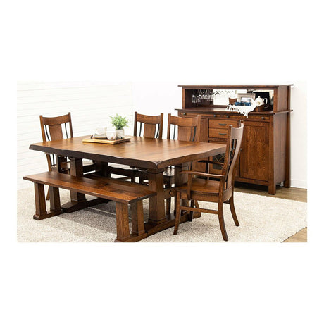 Rowan Quarter Sawn White Oak Wood Extending Dining Table with Built-Down Top | GB