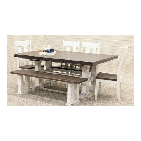Rowan White & Wood Extending Dining Table with Built-Down Top | M-GW&RWO-SB