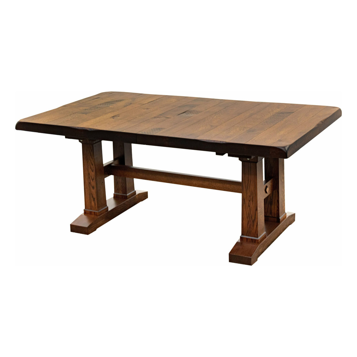 Rowan Quarter Sawn White Oak Wood Extending Dining Table with Built-Down Top | GB