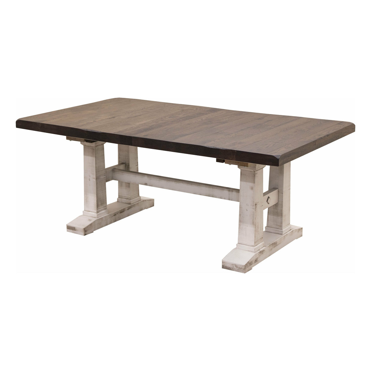 Rowan White & Wood Extending Dining Table with Built-Down Top | M-GW&RWO-SB