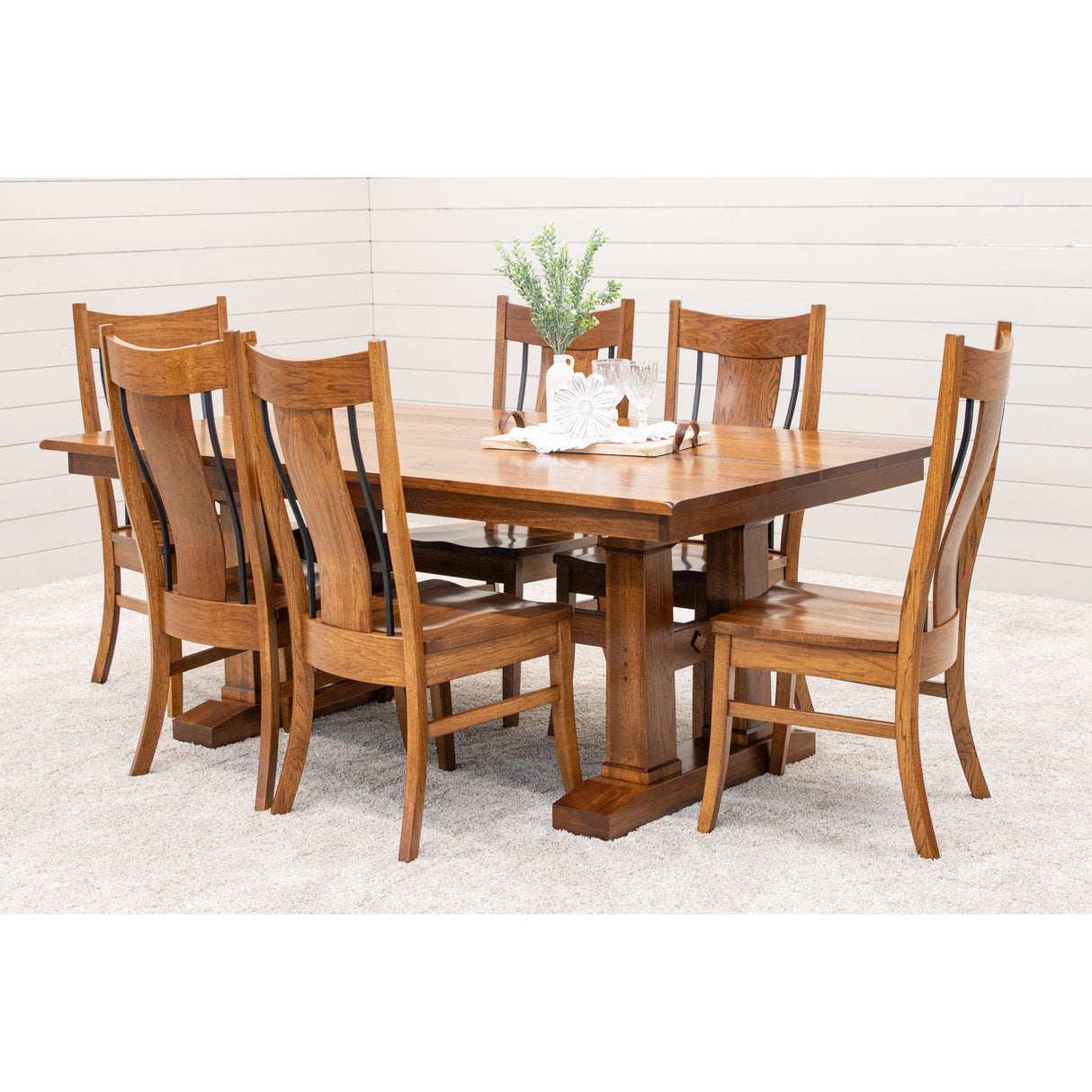Rowan Hickory Wood Extending Dining Table | MC