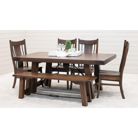 Settler's Trestle Hickory Wood Extending Dining Table | BV