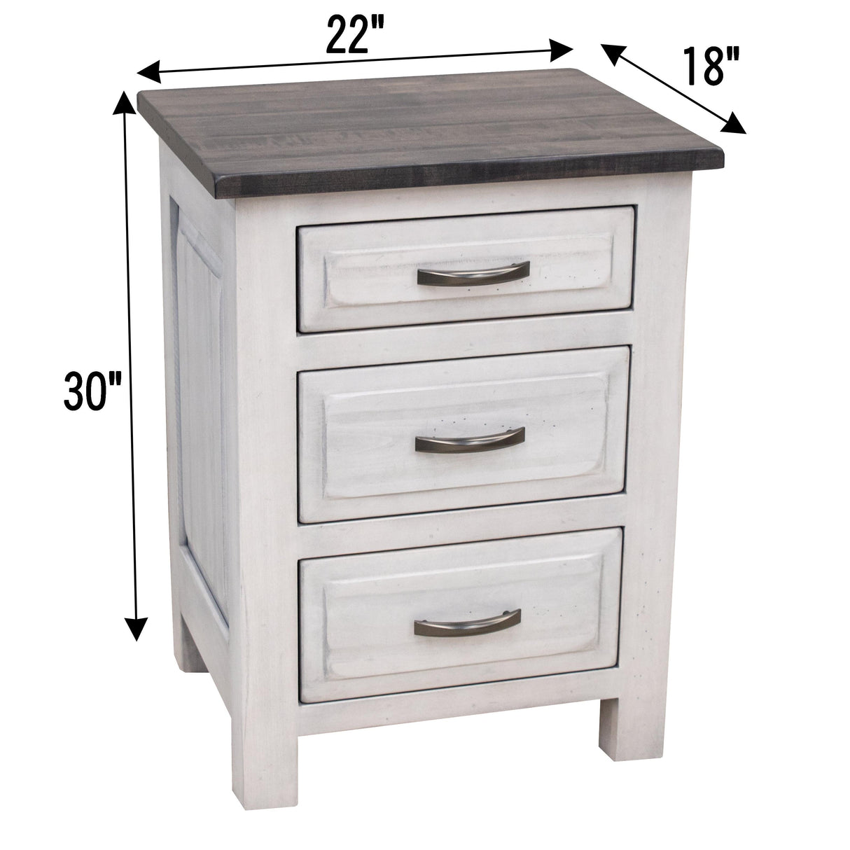 Savannah Rustic 3-Drawer Nightstand