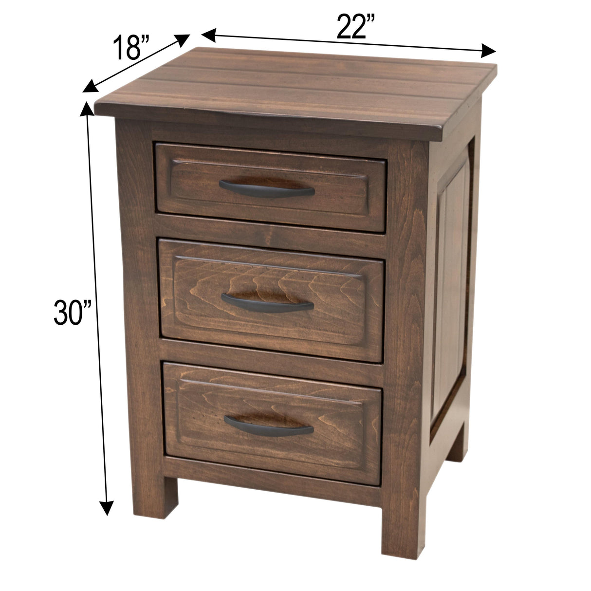 Savannah Rustic 3-Drawer Nightstand