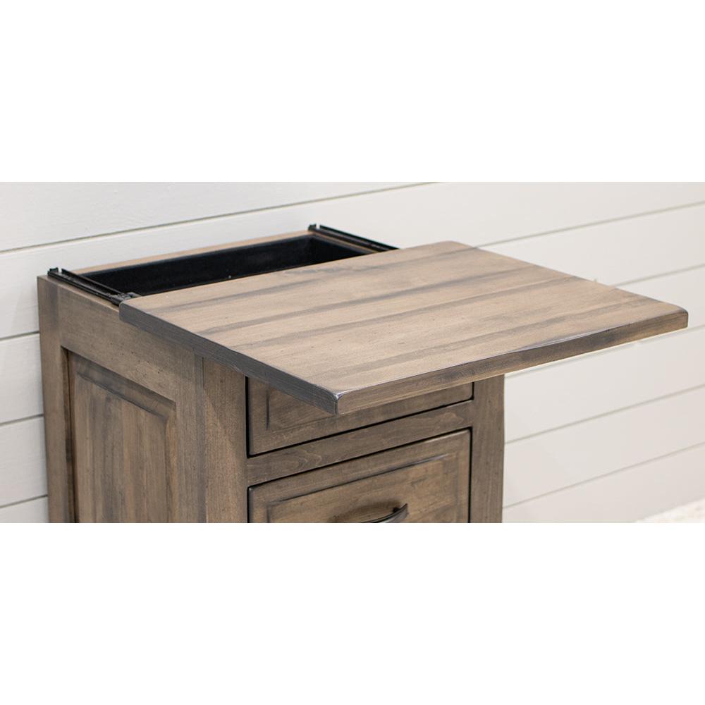 Hudson Walnut Wood 1-Drawer Open Nightstand | NAT