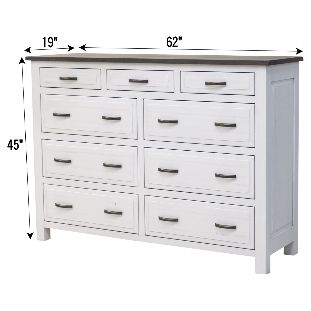 Savannah Rustic 9-Drawer Tall Dresser