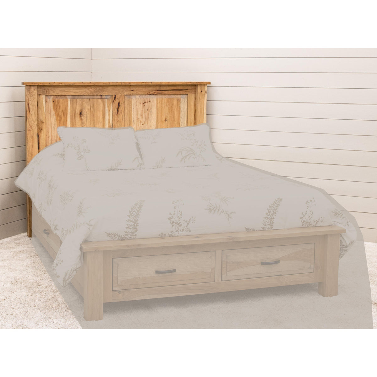 Savannah Full Hickory Wood Storage Platform Bed | WB