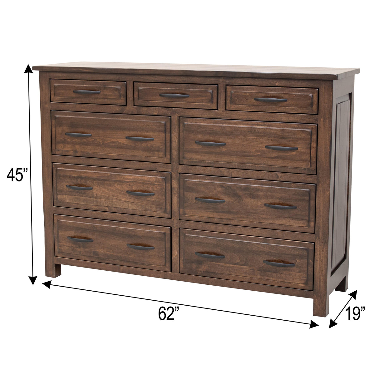 Savannah Rustic 9-Drawer Tall Dresser