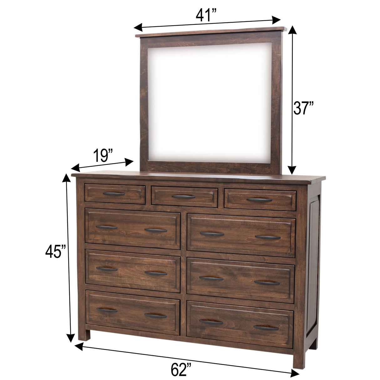 Savannah Rustic 9-Drawer Tall Dresser