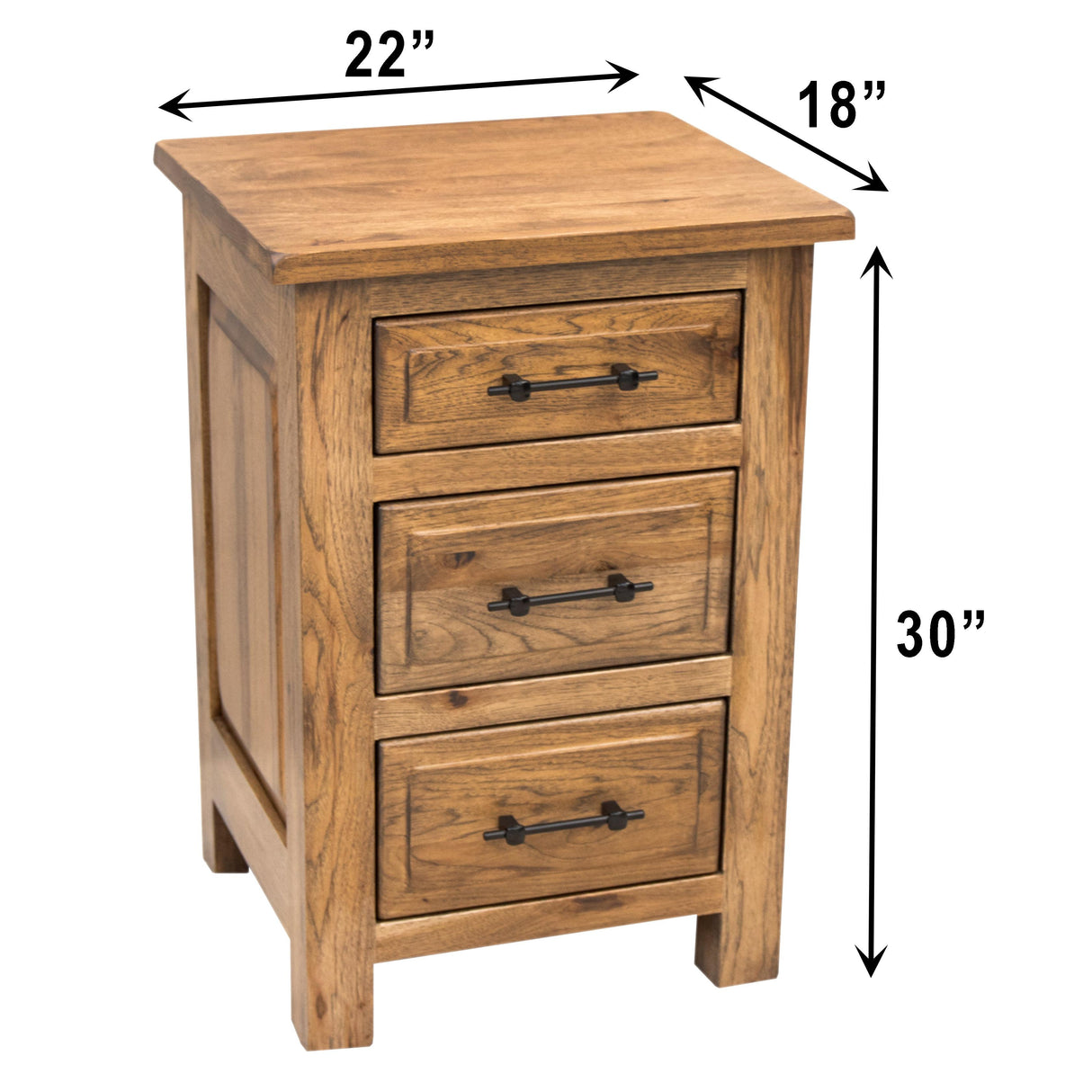 Savannah Rustic 3-Drawer Nightstand
