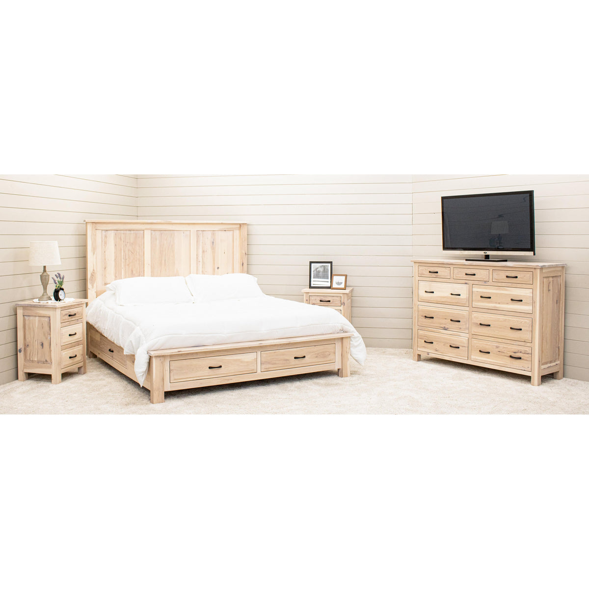 Savannah Hickory Wood 3-Drawer Nightstand | SW