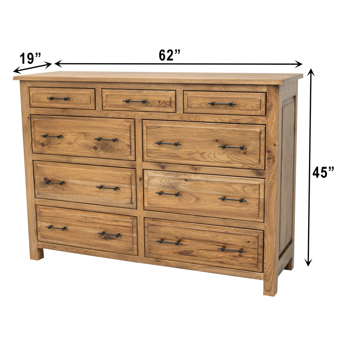 Savannah Rustic 9-Drawer Tall Dresser