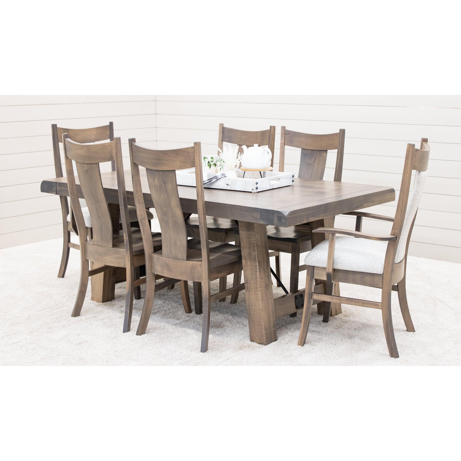 Settler's Trestle Maple Wood Extending Dining Table | SP