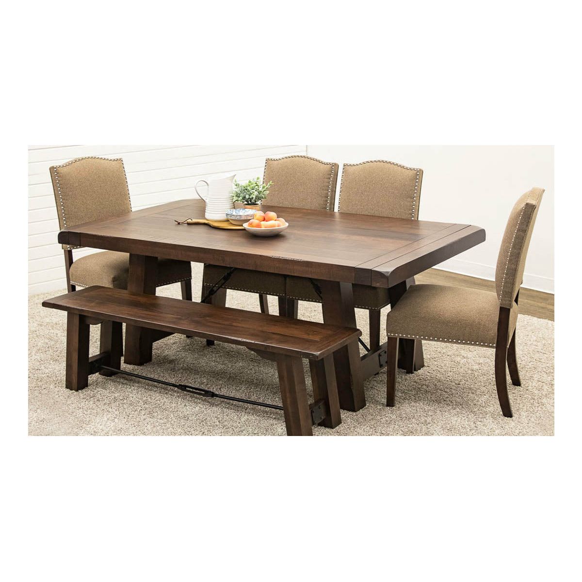 Settler's Trestle Maple Wood Extending Dining Table | BV