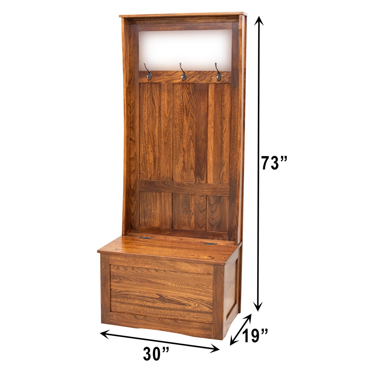 Shaker Elm Wood Hall Tree Bench | MC