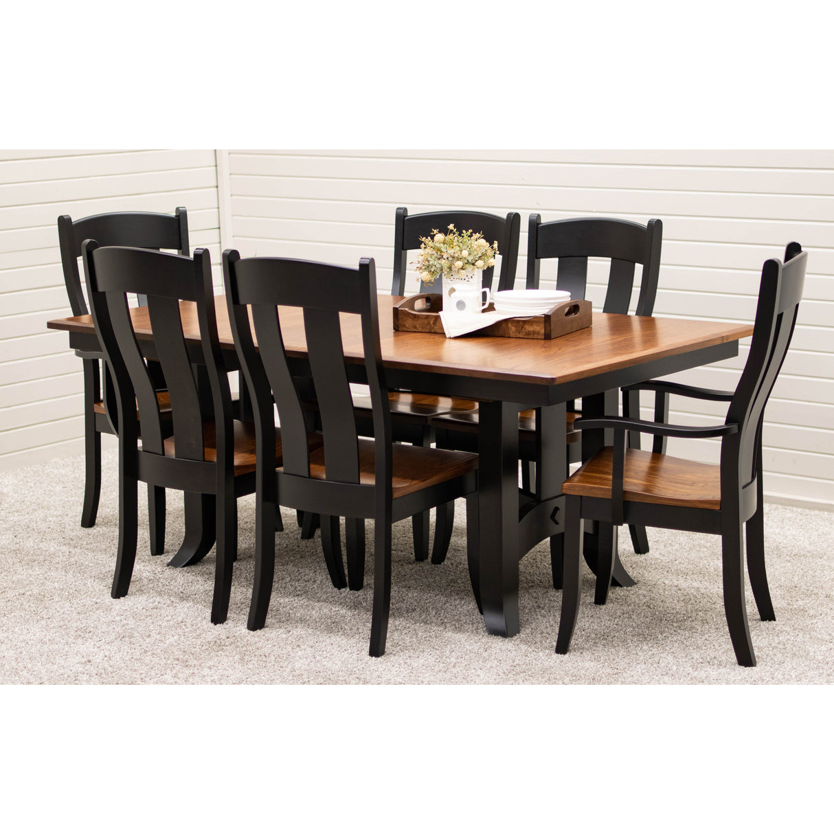 Shaker Hill Black & Wood Extending Dining Table | M-EB&E-MC