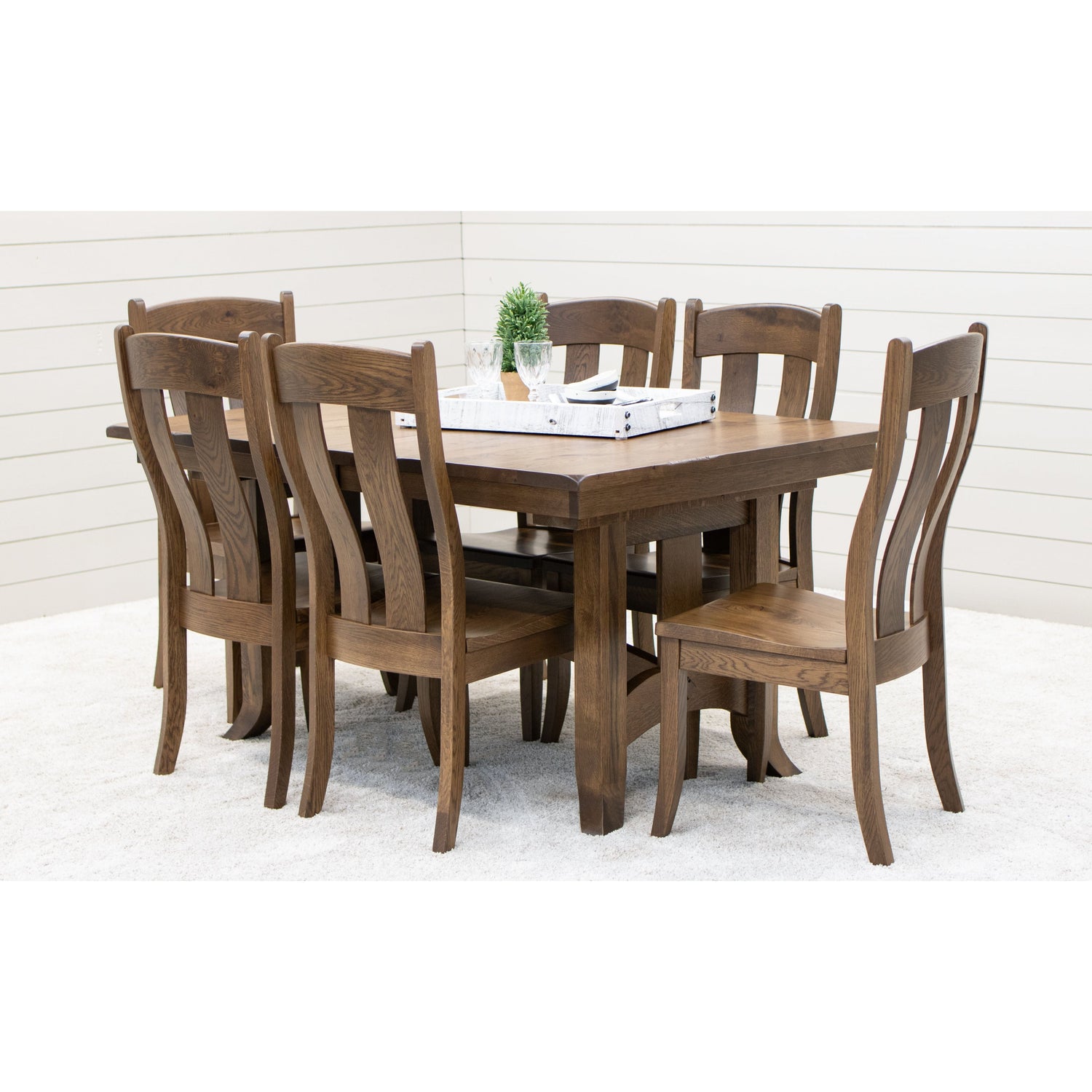 Shaker Hill White Oak Wood Extending Dining Table | CO