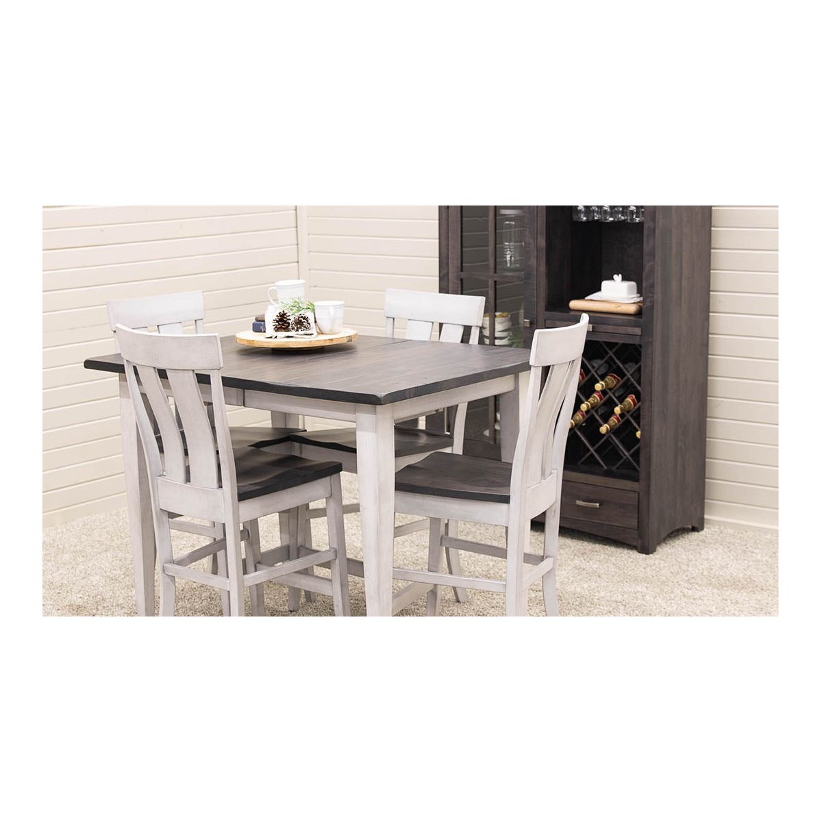Camden Shaker White & Wood Extending Pub Table | M-AV&GS