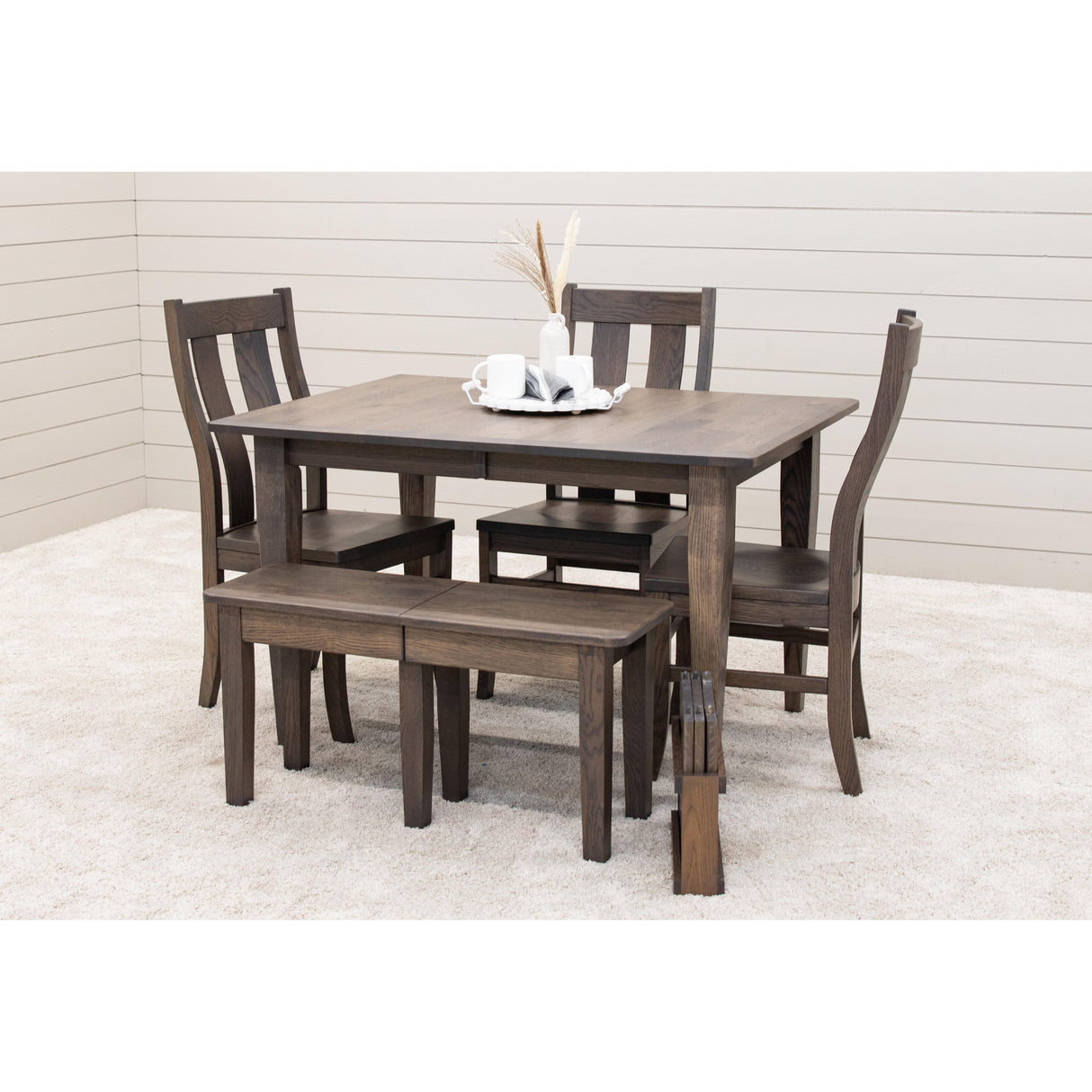 Lakeland Shaker Small White Oak Wood Extending Dining Table | SB