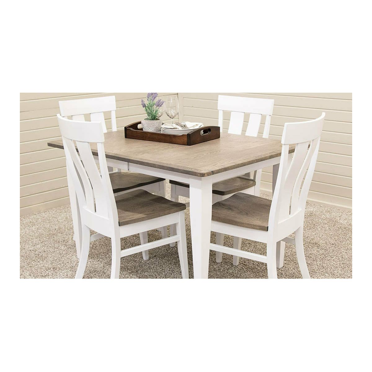 Lakeland Shaker Small White & Wood Extending Dining Table | M-DW&RWO-GRB
