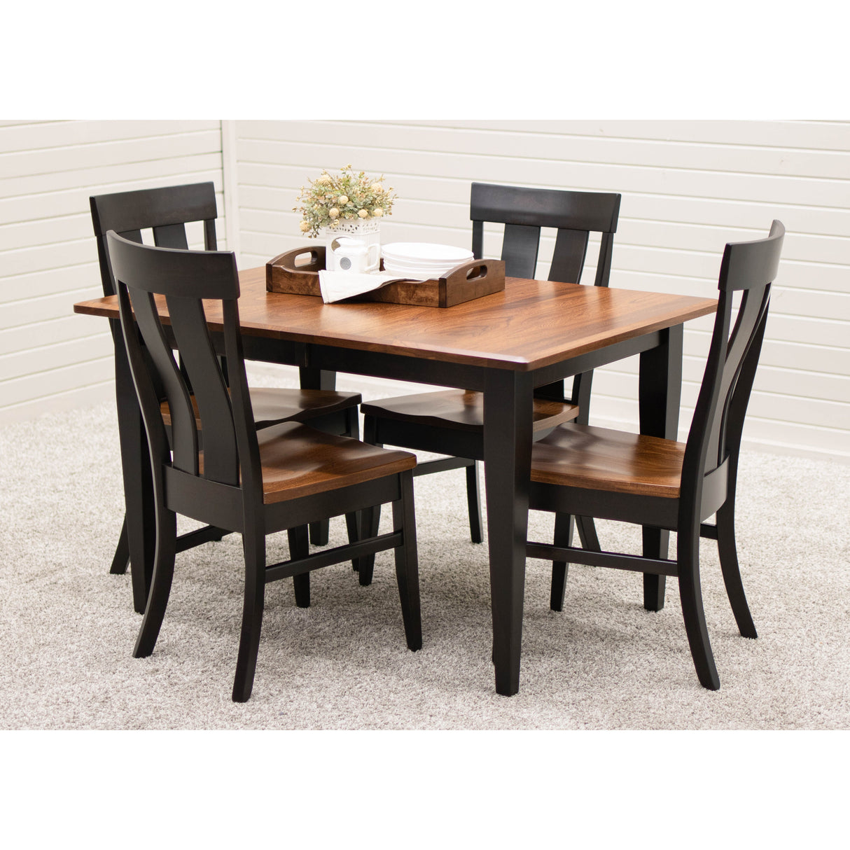 Lakeland Shaker Small Black & Wood Extending Dining Table | M-EB&E-MC
