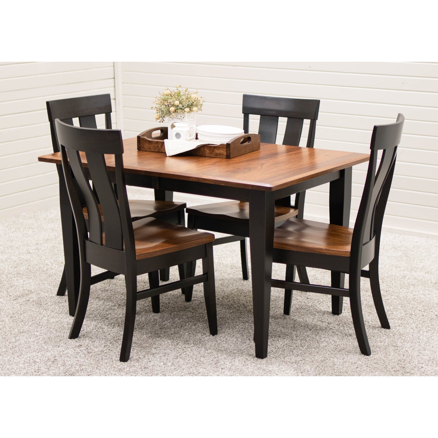 Lakeland Shaker Small Black & Wood Extending Dining Table | M-EB&E-MC