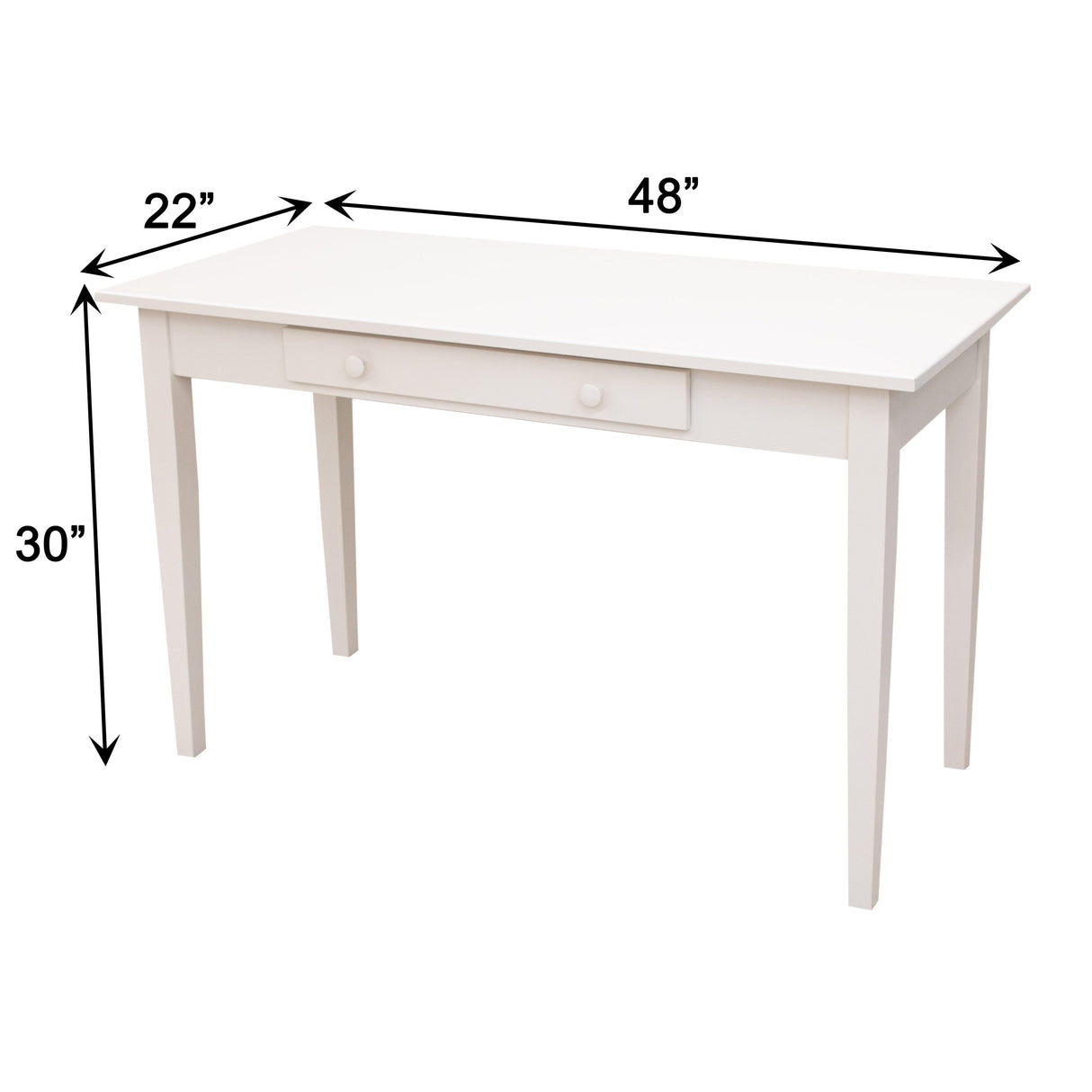 Shaker White Solid Wood Writing Desk | M-DW