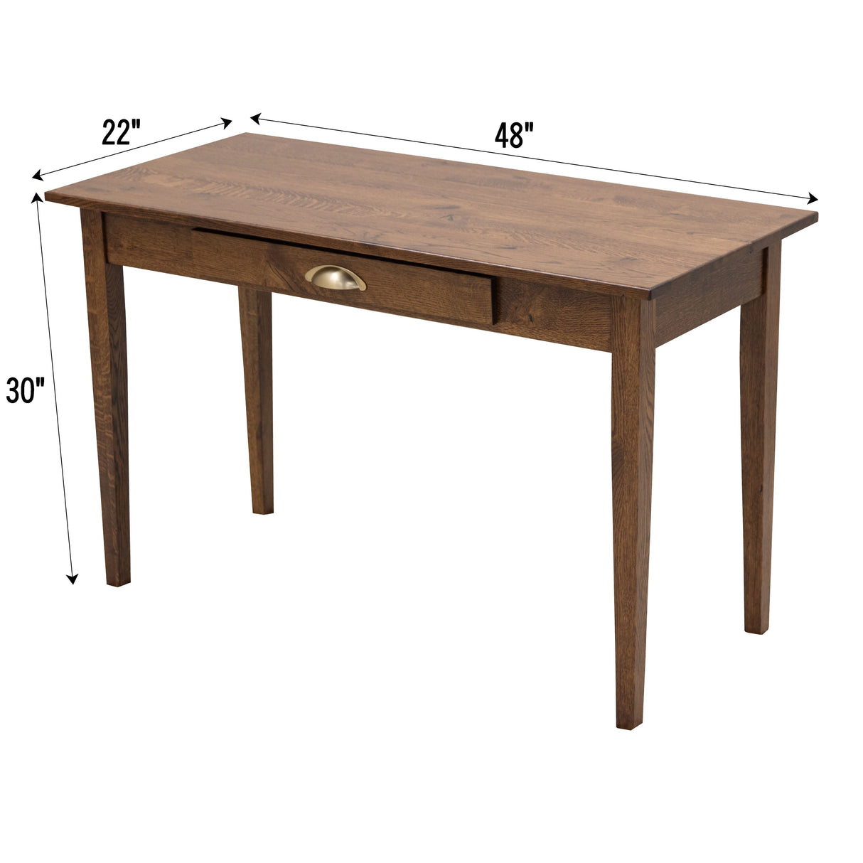 Shaker Quarter Sawn White Oak Wood Writing Desk | MC