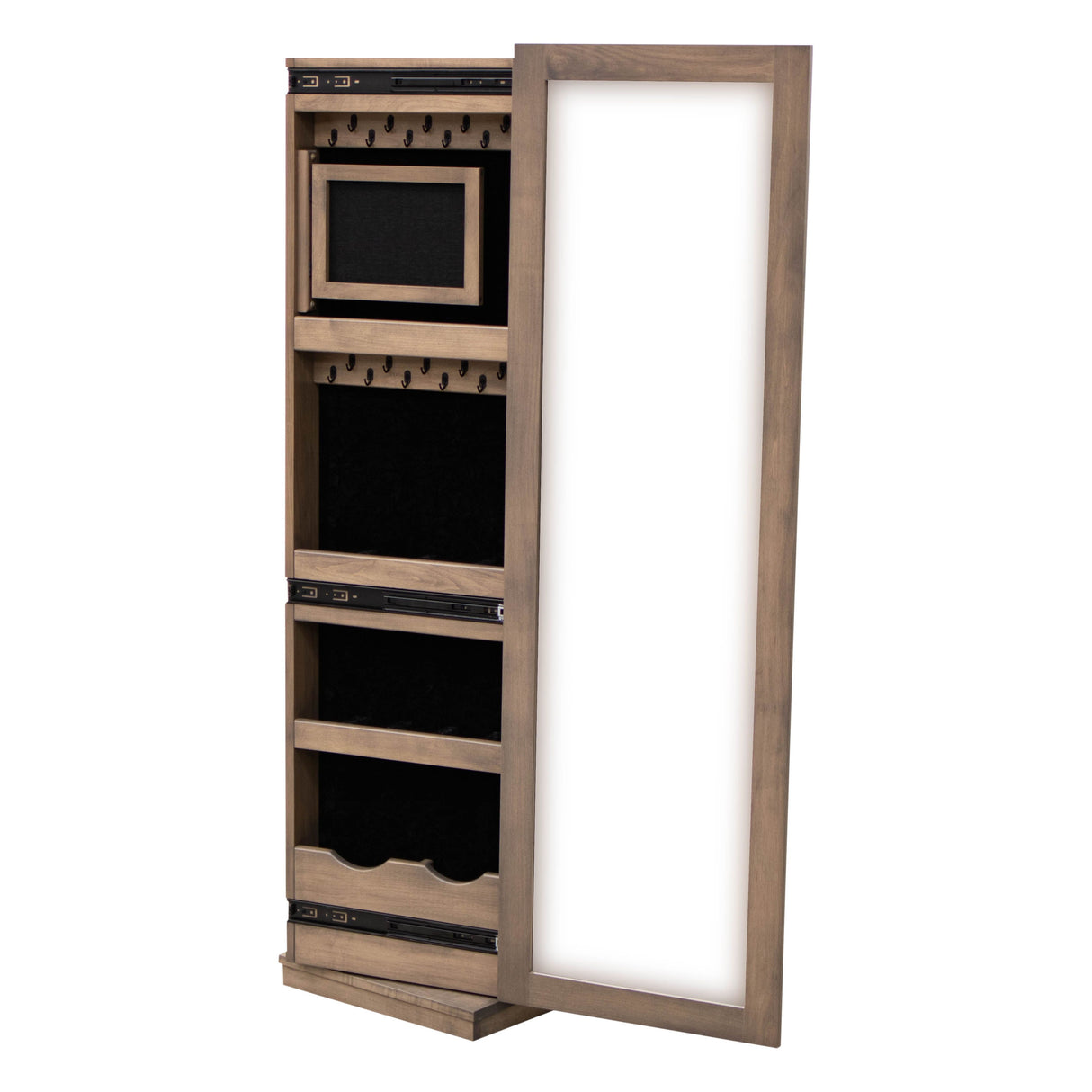 Shaker Oak Wood Black Revolving Jewelry & Shoe Tower | EB