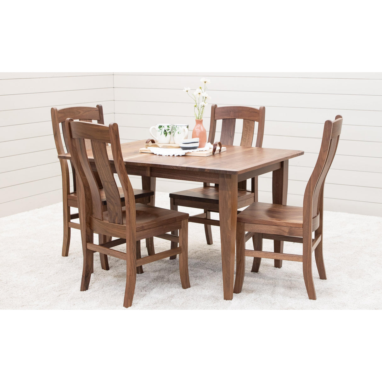 Lakeland Shaker Small Walnut Wood Extending Dining Table | NAT