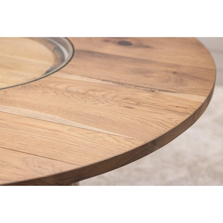 Round Whiskey Hickory Wood Single Barrel Pub Table | WB
