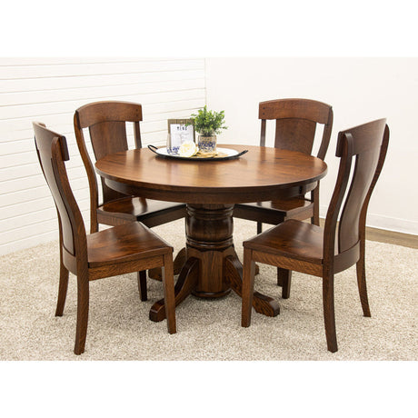 Traditional Round Quarter Sawn White Oak Wood Dining Table | ASB