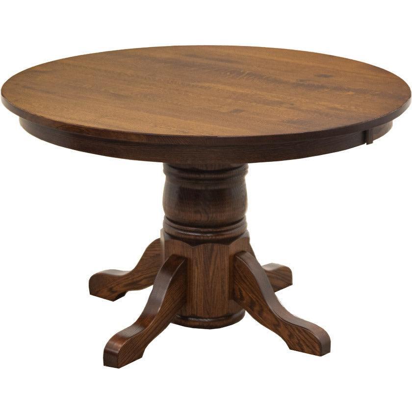 Traditional Round Quarter Sawn White Oak Wood Dining Table | ASB