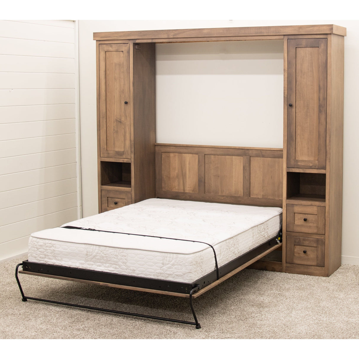 Sunset Hideaway Maple Wood Murphy Wall Bed with Bookcases | WB