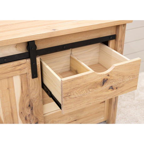 Arcadia 48" Hickory Wood Sliding Barn Door Post TV Console | SW
